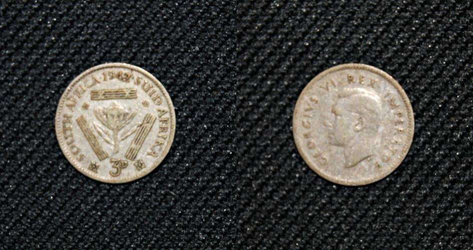 1942 Union of South Africa 3d (Tickey) VF