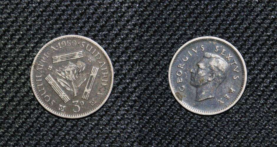 1950 Union of South Africa 3d (Tickey) XF