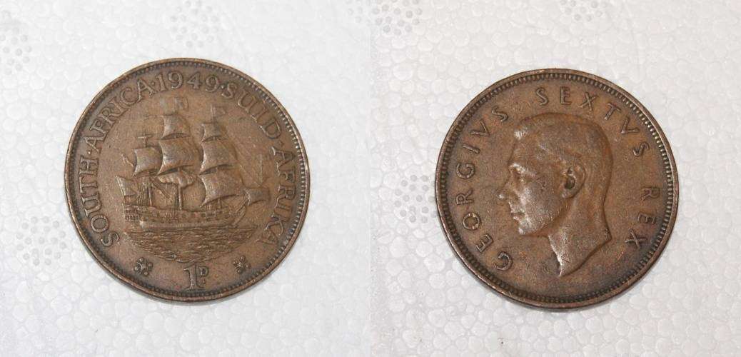1949 South Africa 1D (One Penny)  VF