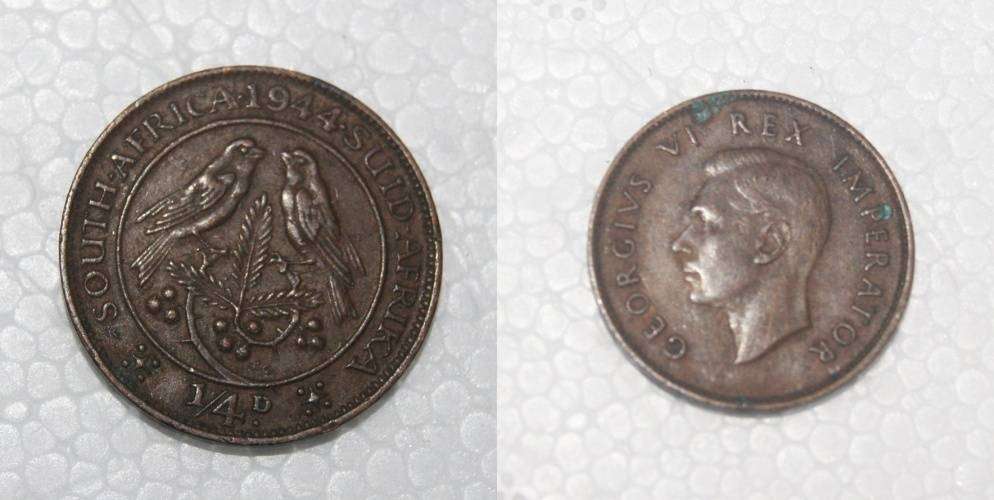 1944 South Africa Quarter Penny VF/XF