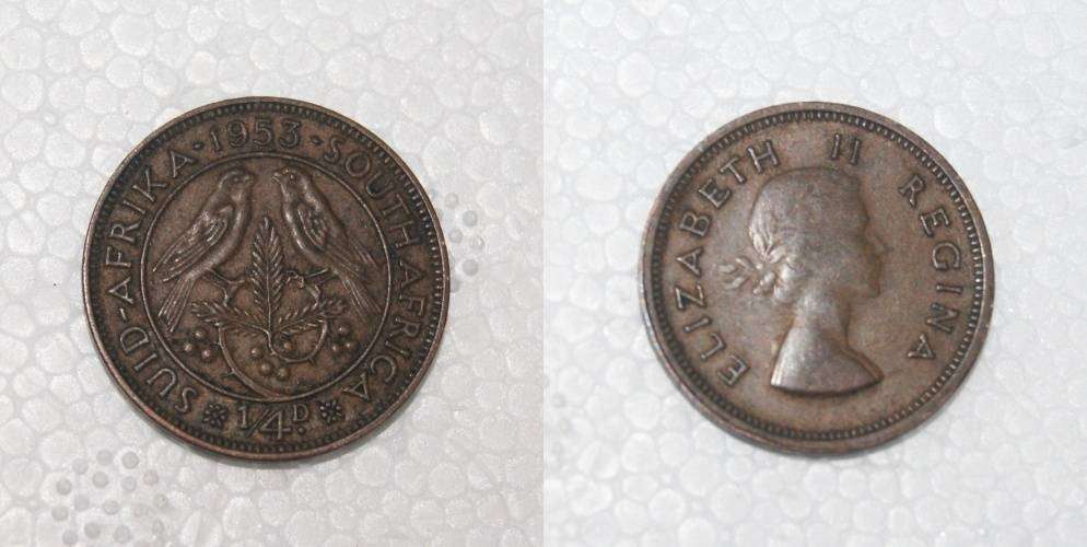 1953 South Africa Quarter Penny VF/XF