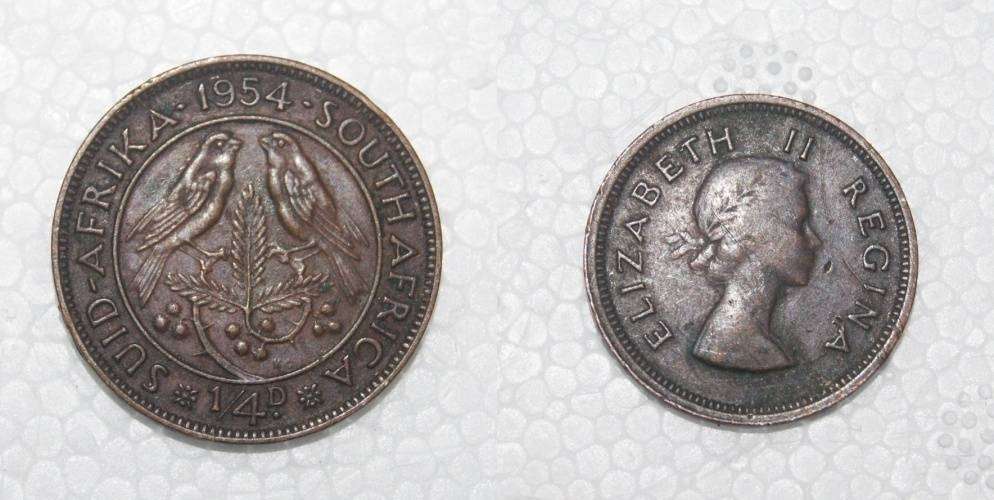 1954 South Africa Quarter Penny VF/XF