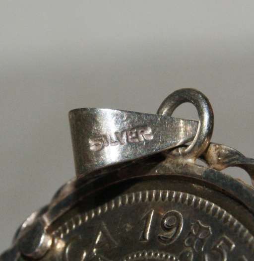 1957 South Africa 1/2 Crown (XF/AU) in Silver Pendant. Not mounted (19.1g) @@@ CRAZY LOW R1 START