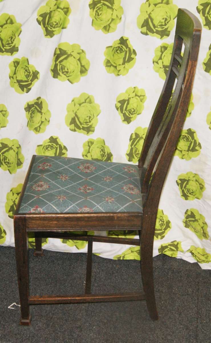 Antique oak arts and crafts high back chair