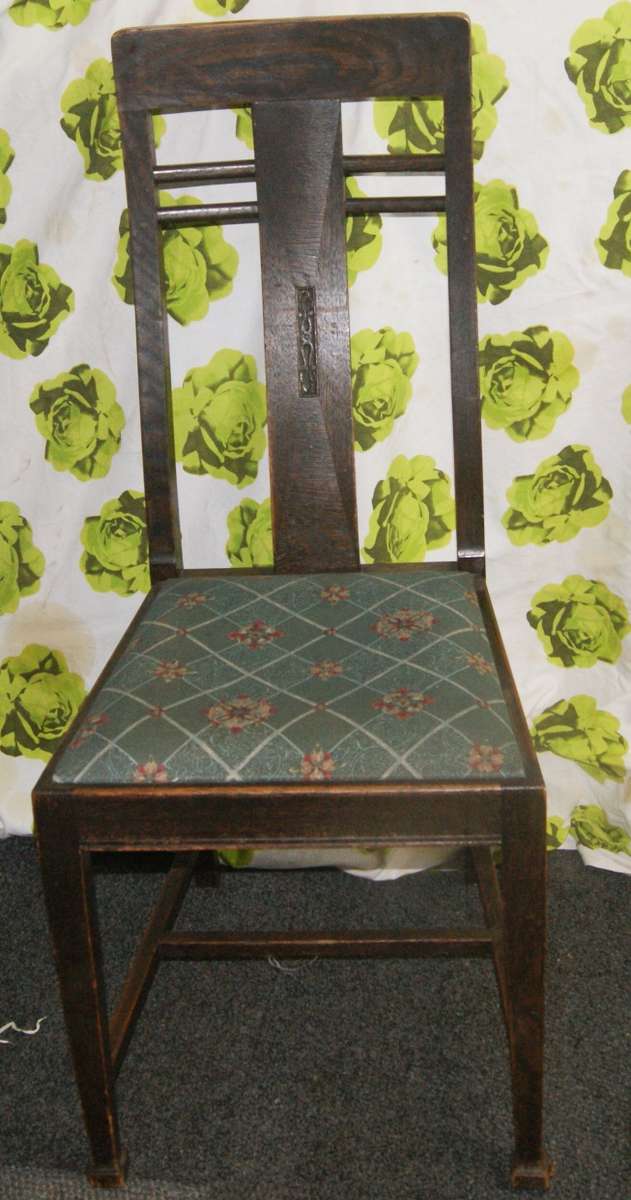Antique oak arts and crafts high back chair