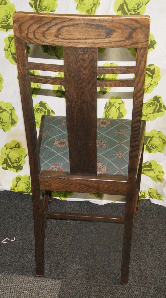 Antique oak arts and crafts high back chair