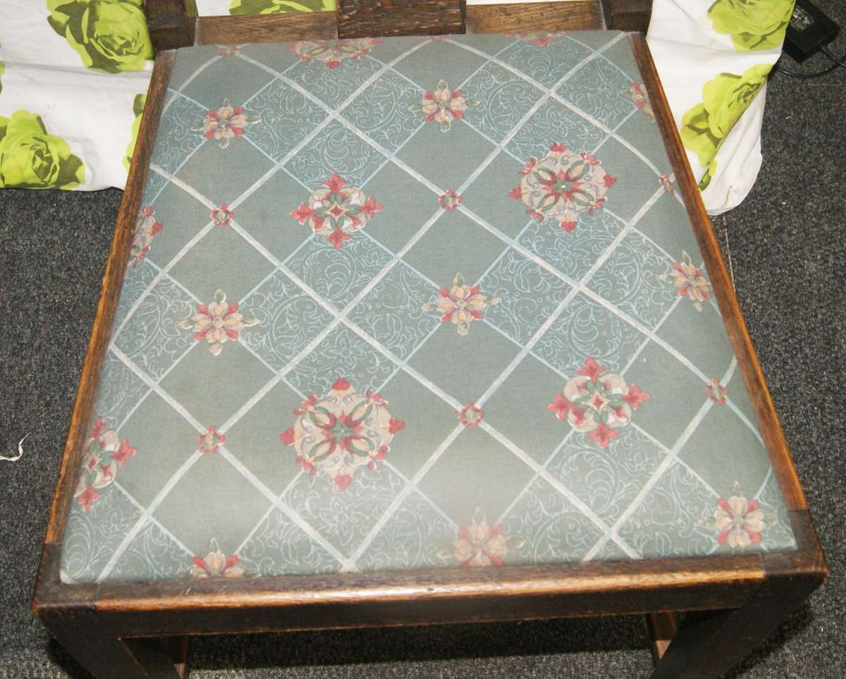 Antique oak arts and crafts high back chair