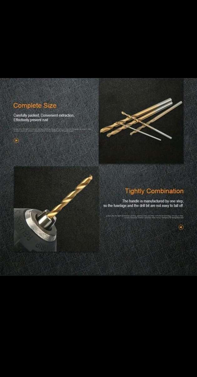 50pcs 1-3mm Titanium Coated Drill Bits