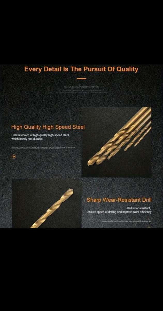 50pcs 1-3mm Titanium Coated Drill Bits