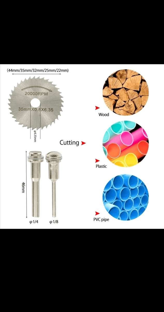 32pc Dremel Accessories incl. HSS wood saw wheel, Diamond Cutting, Resin steel cutting