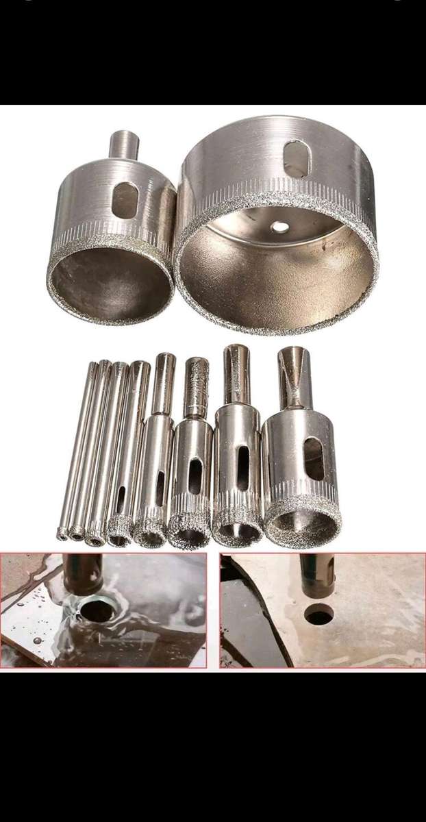 10-Piece Diamond-Coated Hole Saw Drill Bit Set (3mm - 50mm)  Precision Drilling for Hard Material