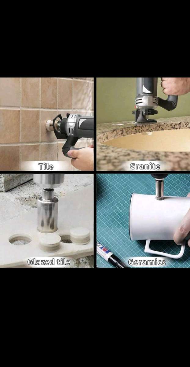 10-Piece Diamond-Coated Hole Saw Drill Bit Set (3mm - 50mm)  Precision Drilling for Hard Material