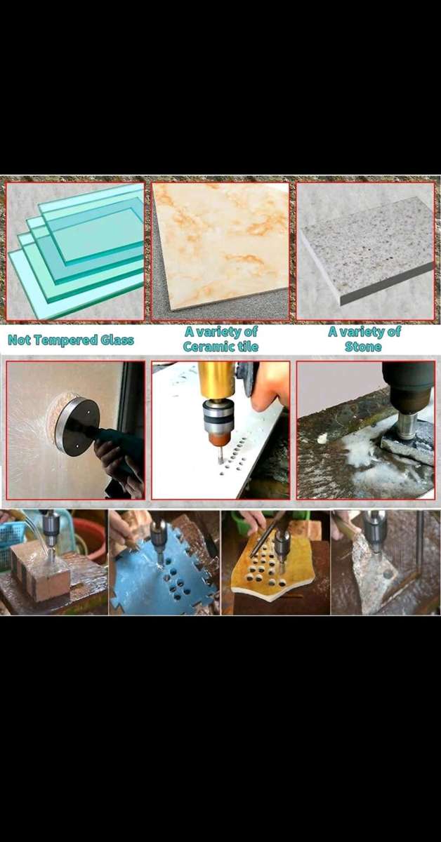 10-Piece Diamond-Coated Hole Saw Drill Bit Set (3mm - 50mm)  Precision Drilling for Hard Material