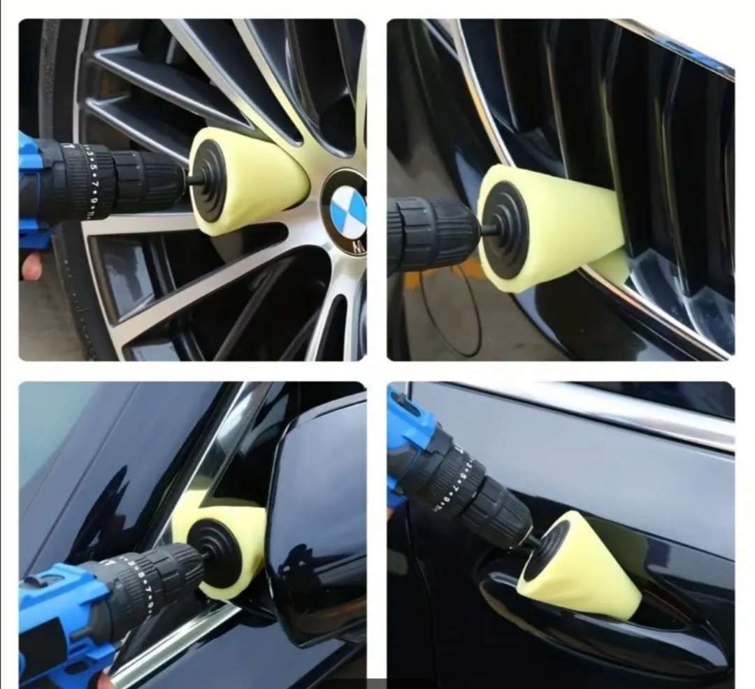 3pc Cone Shaped Polishing Sponge Set for Drill Machines