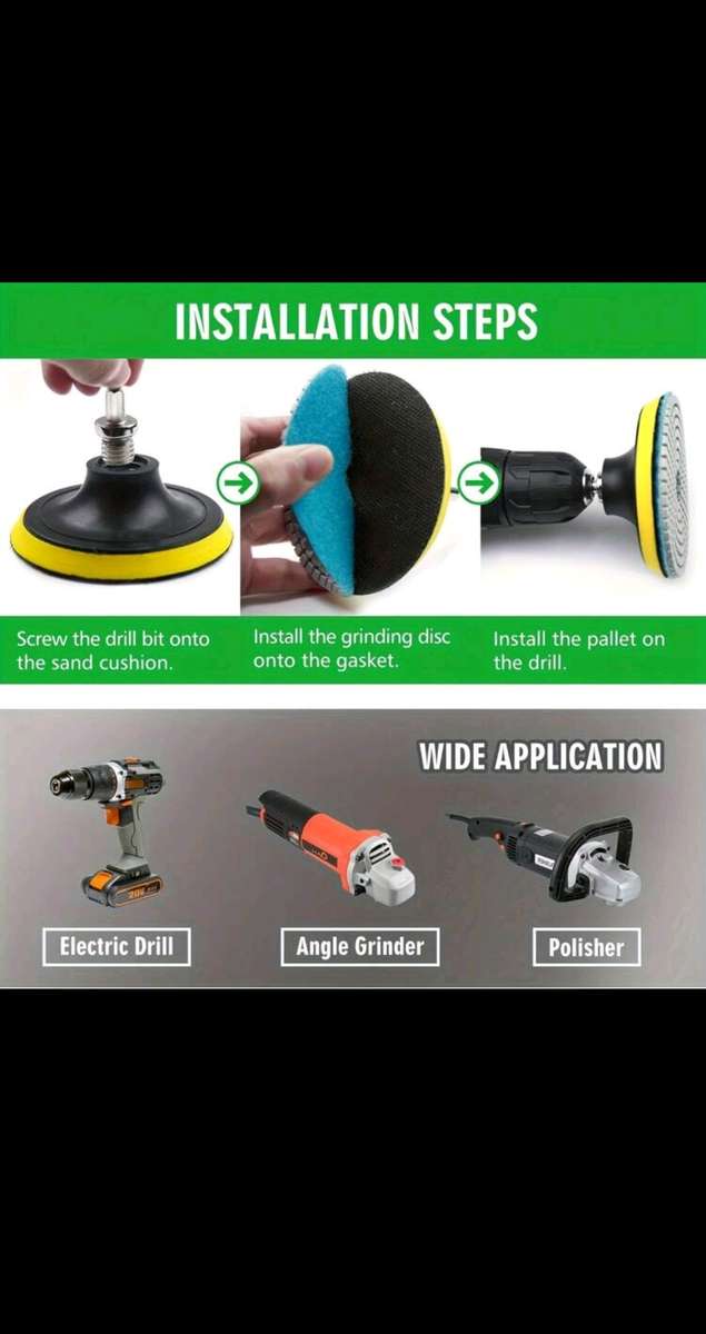 9pcs 4 Inch Diamond Polishing Pads Set Wet Dry Polishing Pad Kit, 50 to 3000.