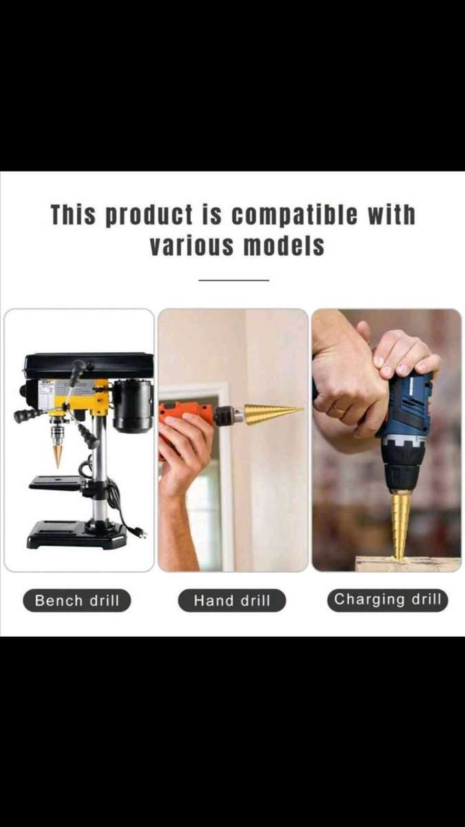 3Pcs Black 4-12 3-12 4-20 Step Drill Bit Set, HSS Titanium Step Drill Bits for Metal,Straight Groov