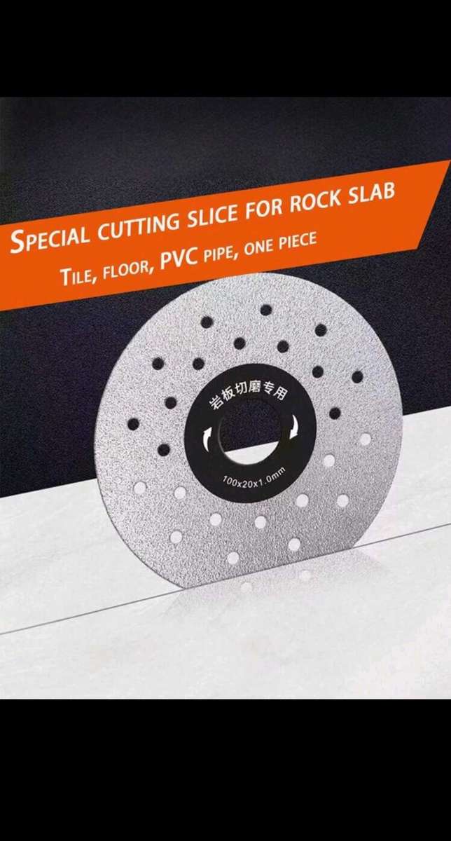 4-Inch Stone Ceramic Perforated Wide Rock Slab Cutter Knife, 100mm Slate Flat Grinder Cutting Blade