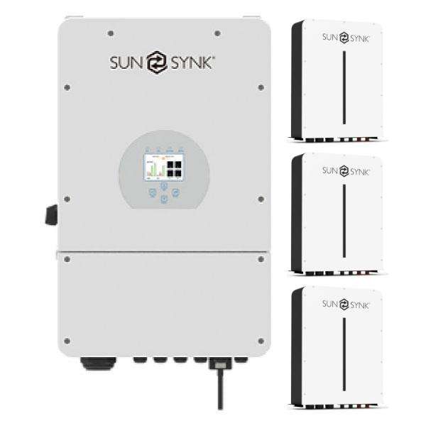1 x SUNSYNK 16kW Hybrid Inverter (1 Phase)  SUNSYNK MAX - 3 x SUNSYNK 5kW 100Ah LiFePo4 Lithium Ion