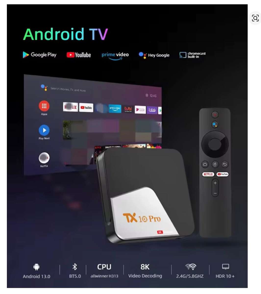 TX10 Pro Smart TV Box Allwinner H313 Quad Core
