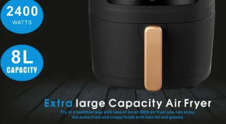 XF0593 Silver Crest Air Fryer Extra Large Capacity 2400W 8L JSM-588