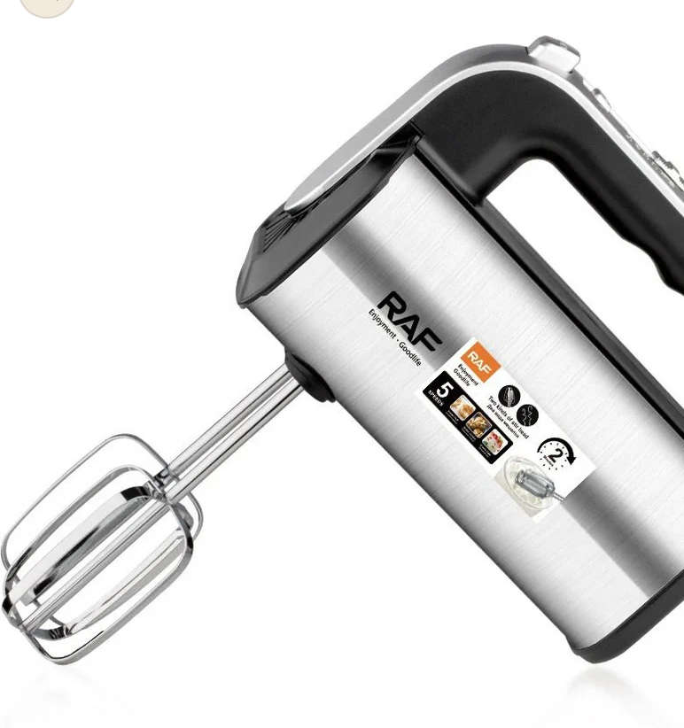 RAF Stainless Steel Whisk Beater 5 Speed Mixing Electric Hand Mixer Household