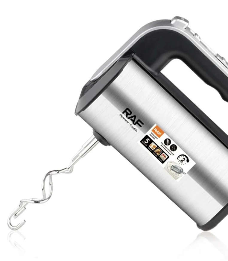 RAF Stainless Steel Whisk Beater 5 Speed Mixing Electric Hand Mixer Household