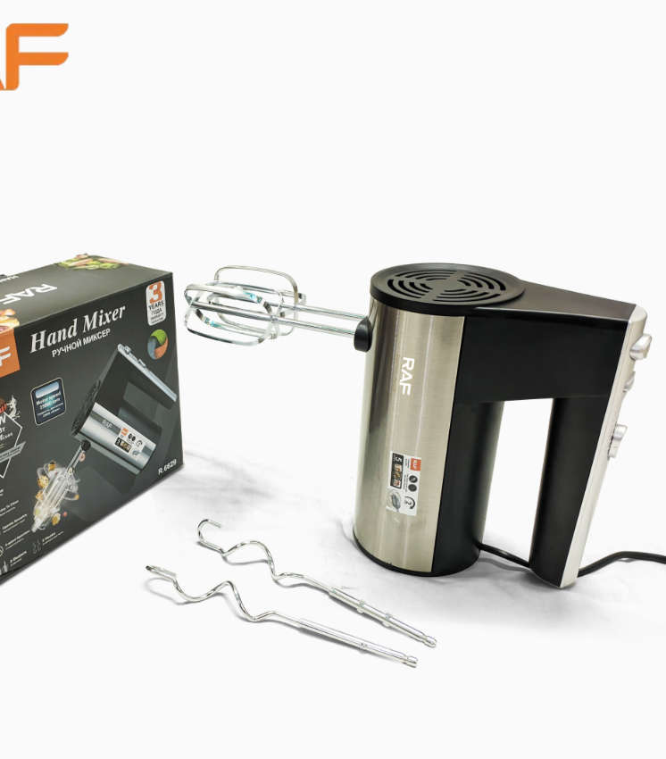 RAF Stainless Steel Whisk Beater 5 Speed Mixing Electric Hand Mixer Household