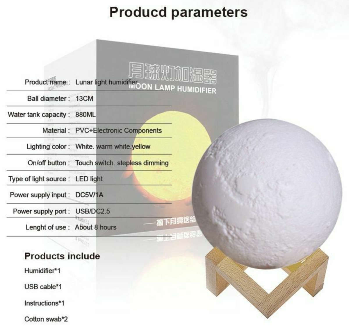 Humidifier- 3D Moon Lamp