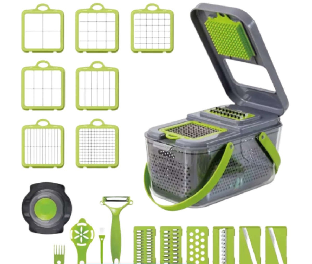 22 Pieces Multifunction Veggie and Fruit Chopper