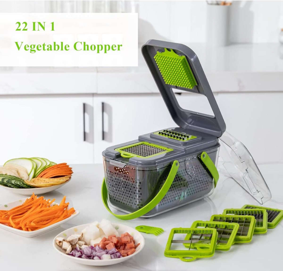 22 Pieces Multifunction Veggie and Fruit Chopper