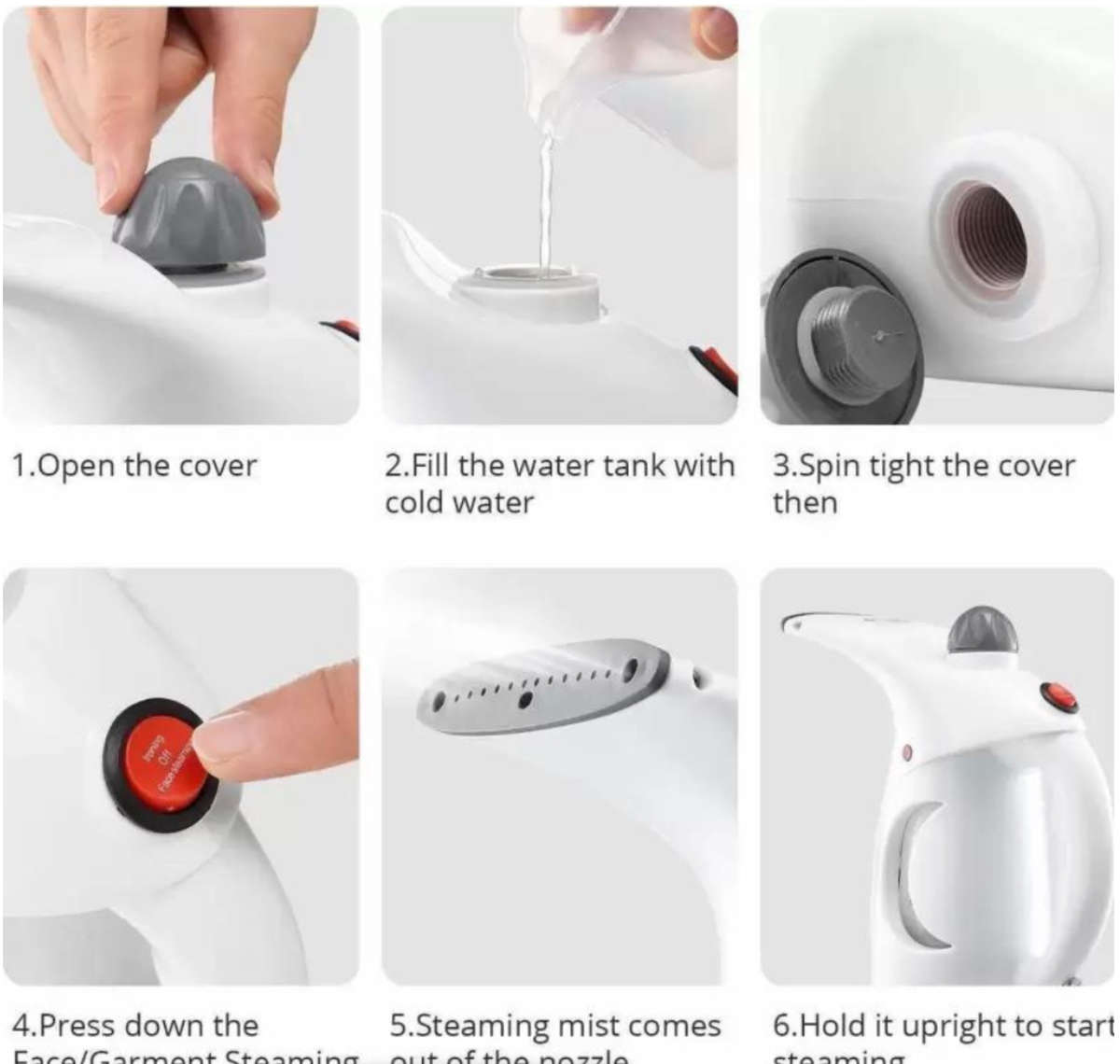 4-in-1 Handheld Facial & Garment Steamer