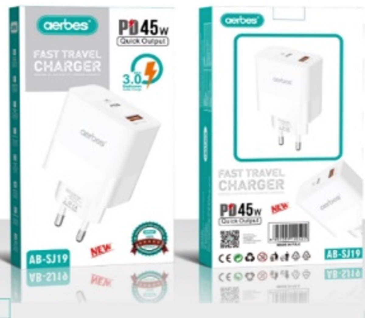 aerbes pd fast charger 20w ab-s814t