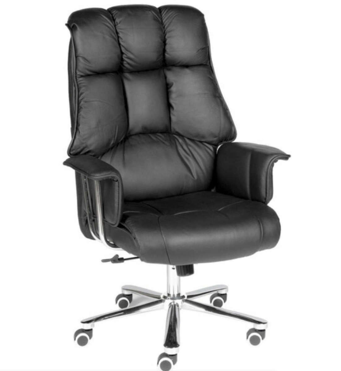 Executive chair faux leather thickly padded with rocker function and high back rest