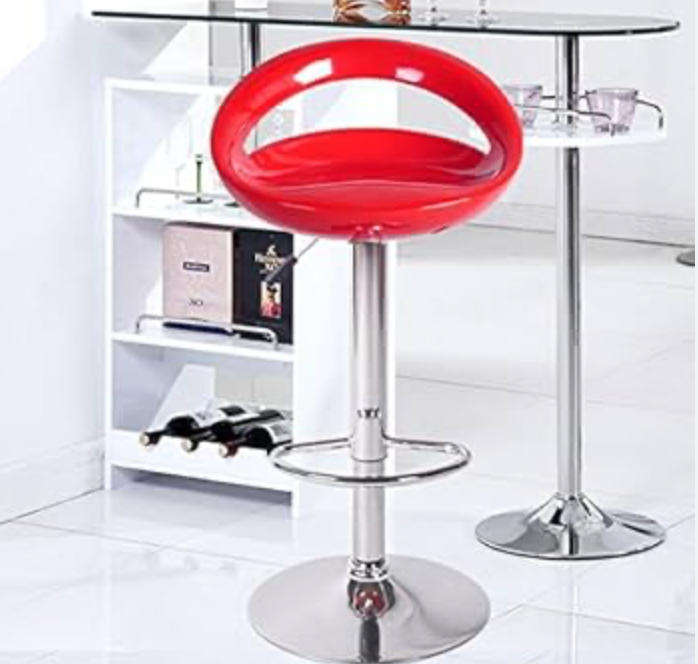 Barstool - Glossy Cutout Barstool with Gear Lift - Secondhand/Demo Unit!!!!