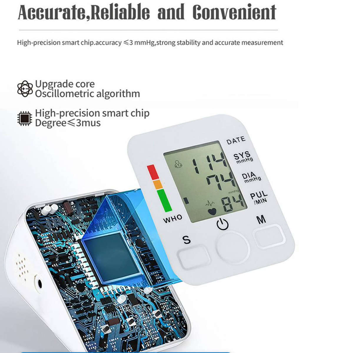 Blood Pressure Monitor Upper Arm BP Machine for Home Use BP Cuff