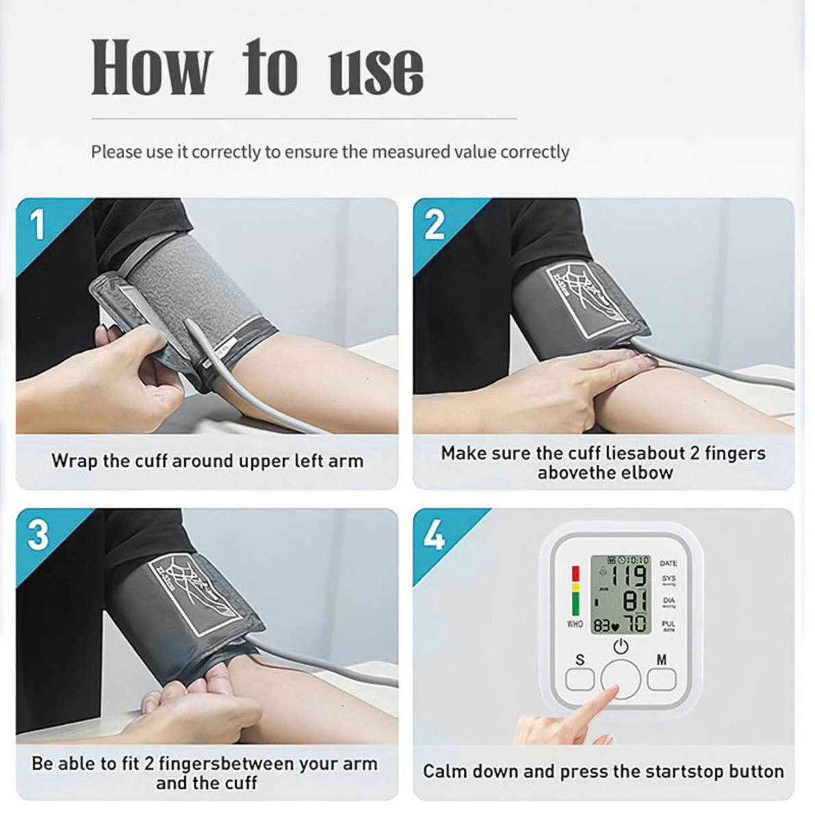 Blood Pressure Monitor Upper Arm BP Machine for Home Use BP Cuff