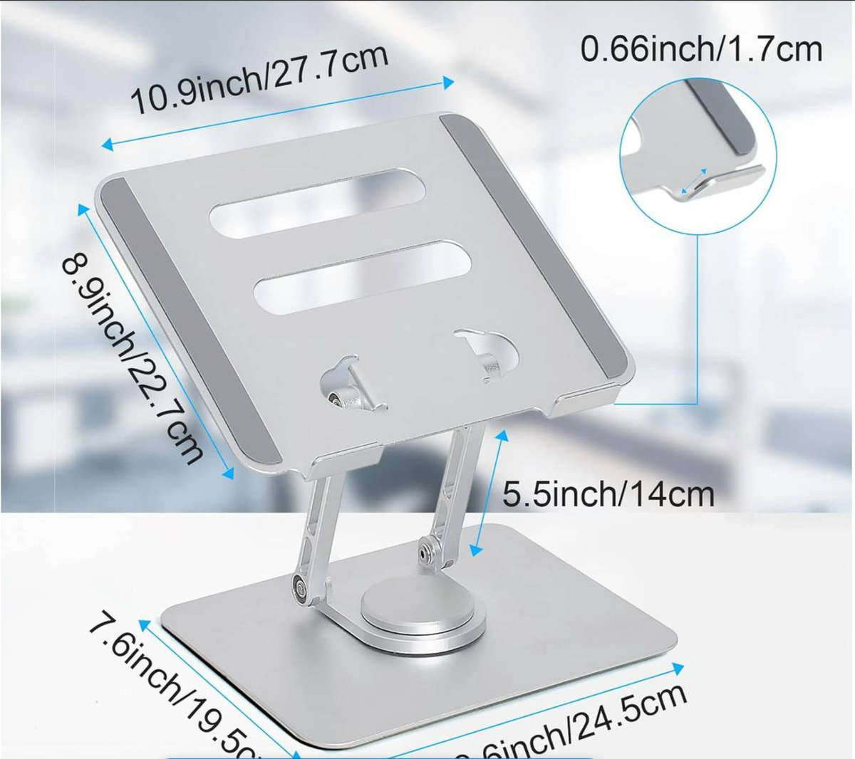 Laptop Stand 360 Swivel Adjustable - Portable Foldable Ergonomic