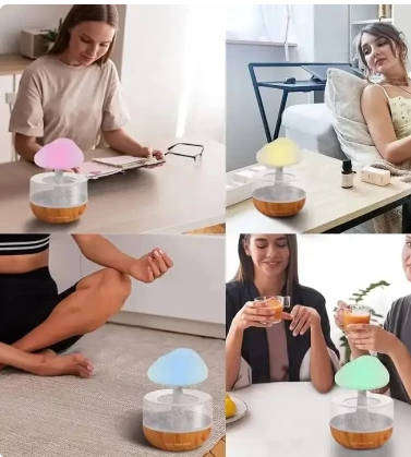 Rain Cloud Humidifier Rain Colorful Mushroom Cloud Raindrop Atmosphere Lamp Night Light