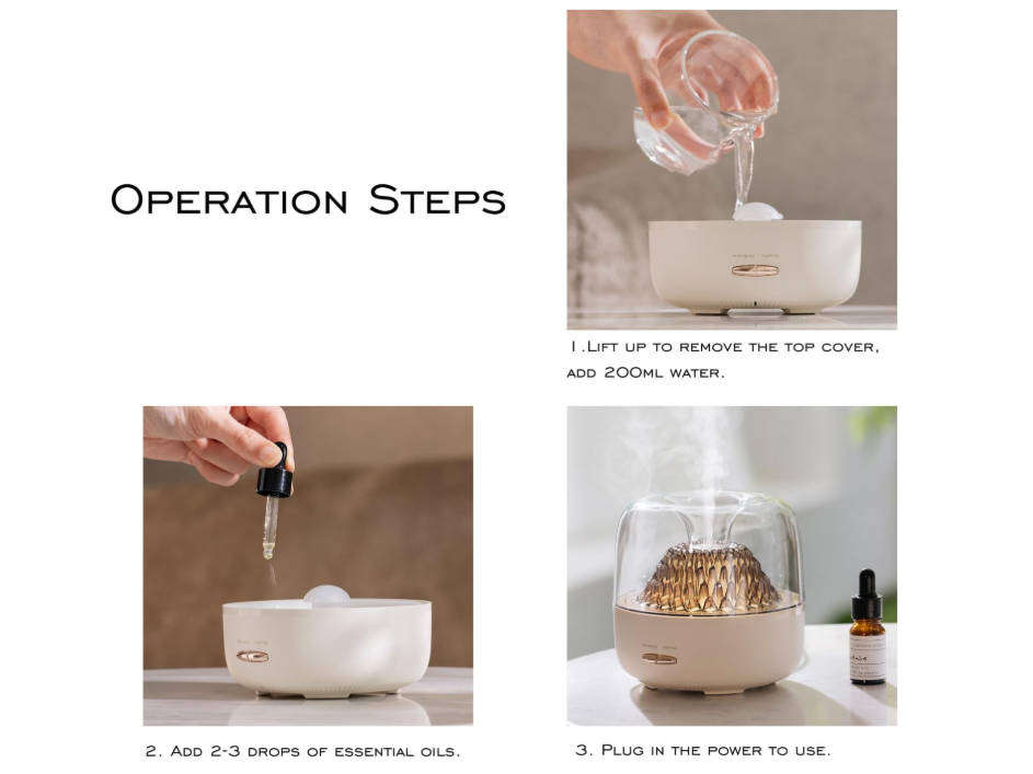 Cool Mist Humidifier Desk Humidifier Air Purifying Diffuser with Light AS-47