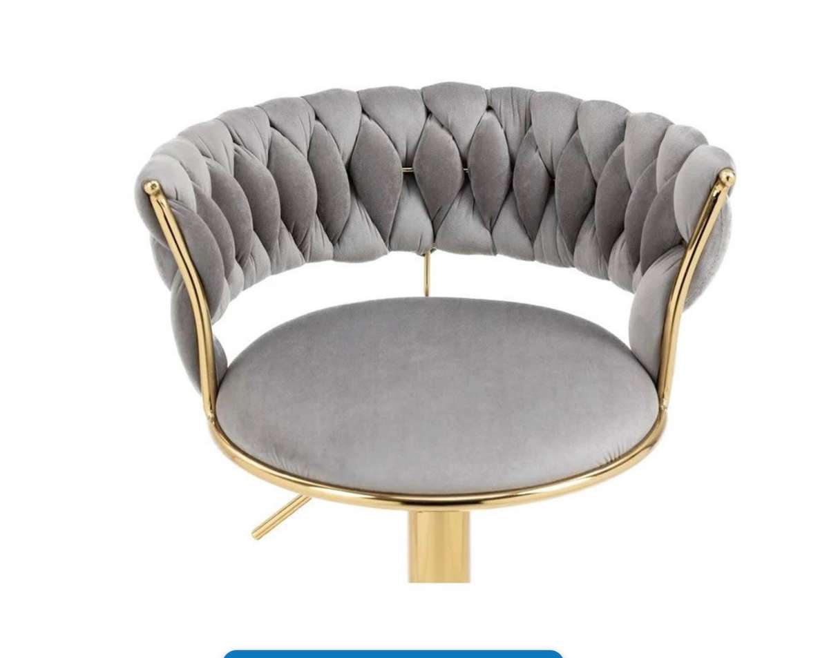 Velvet Swivel Luxury Bar Stools - HZ882 - Grey