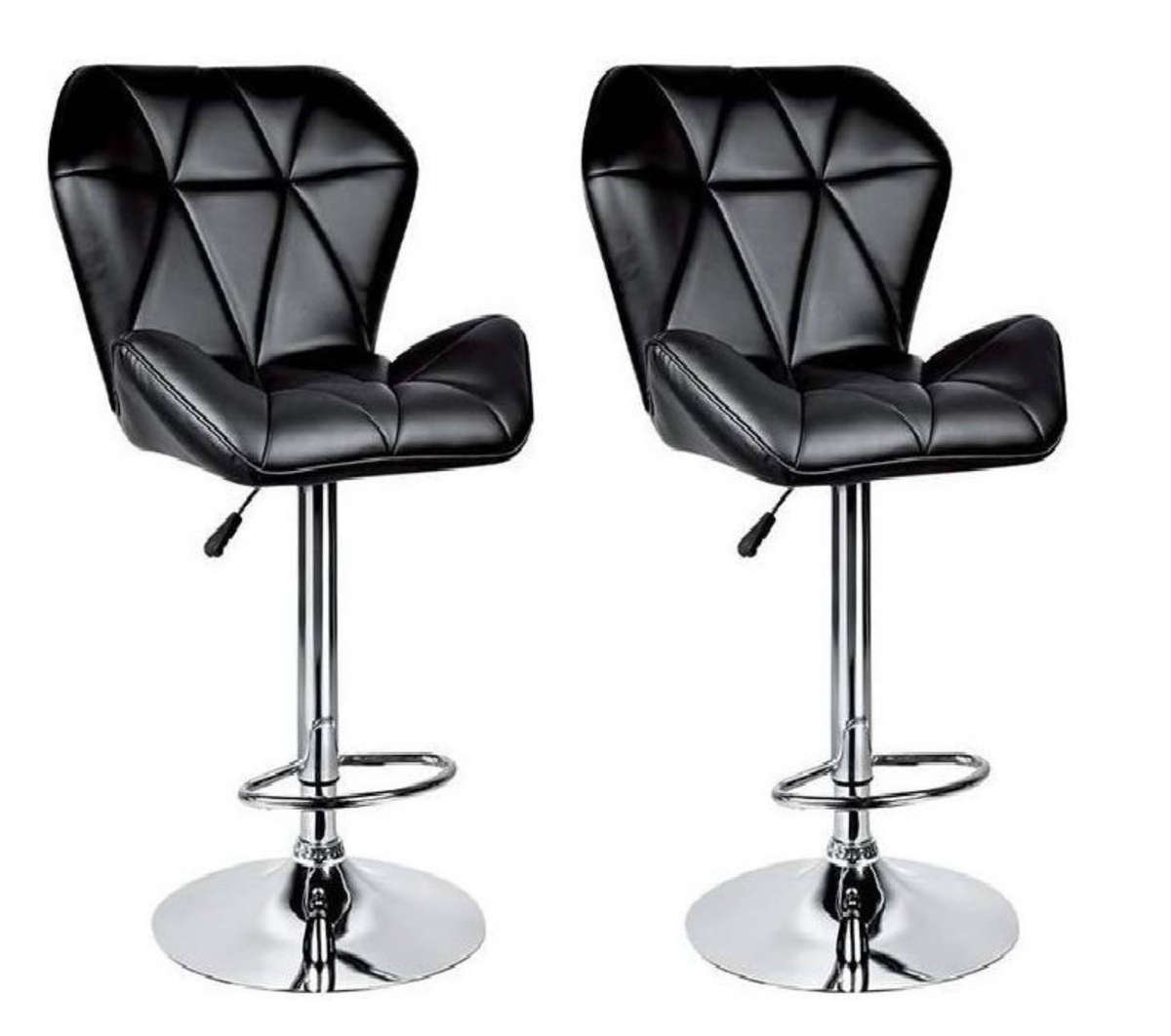 Diamond Padded Bar Kitchen Stool Chairs - Black