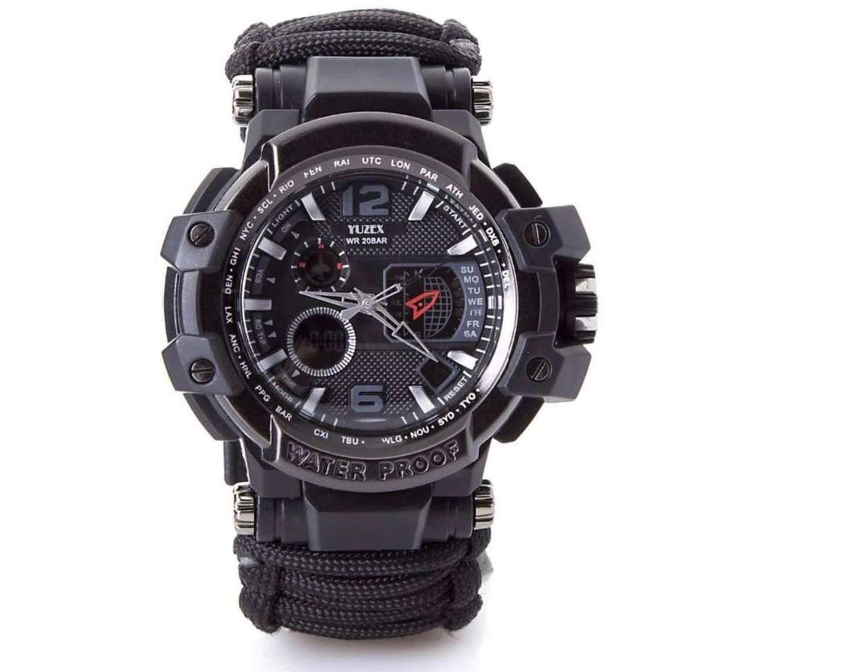 Outdoor Camping Multi-functional watch survival watch - Black g6