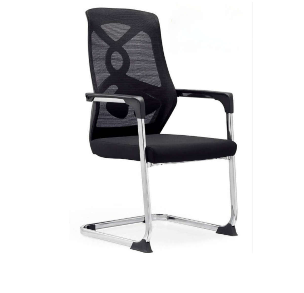 Black Visitors Chair with Metal Frame