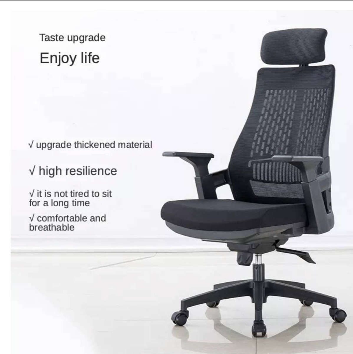 Mid-Back Executive Ergonomic Height Adjustable Office Chair - Black