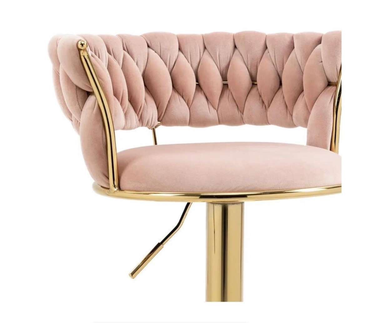 Velvet Swivel Luxury Bar Stools - HZ882 - Pink