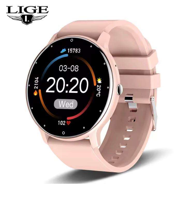 Lige Smart Watch Full Touch Screen Bluetooth with 8 Extra Straps
