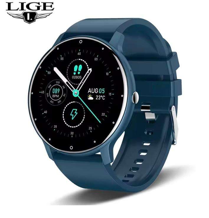 Lige Smart Watch Full Touch Screen Bluetooth with 8 Extra Straps
