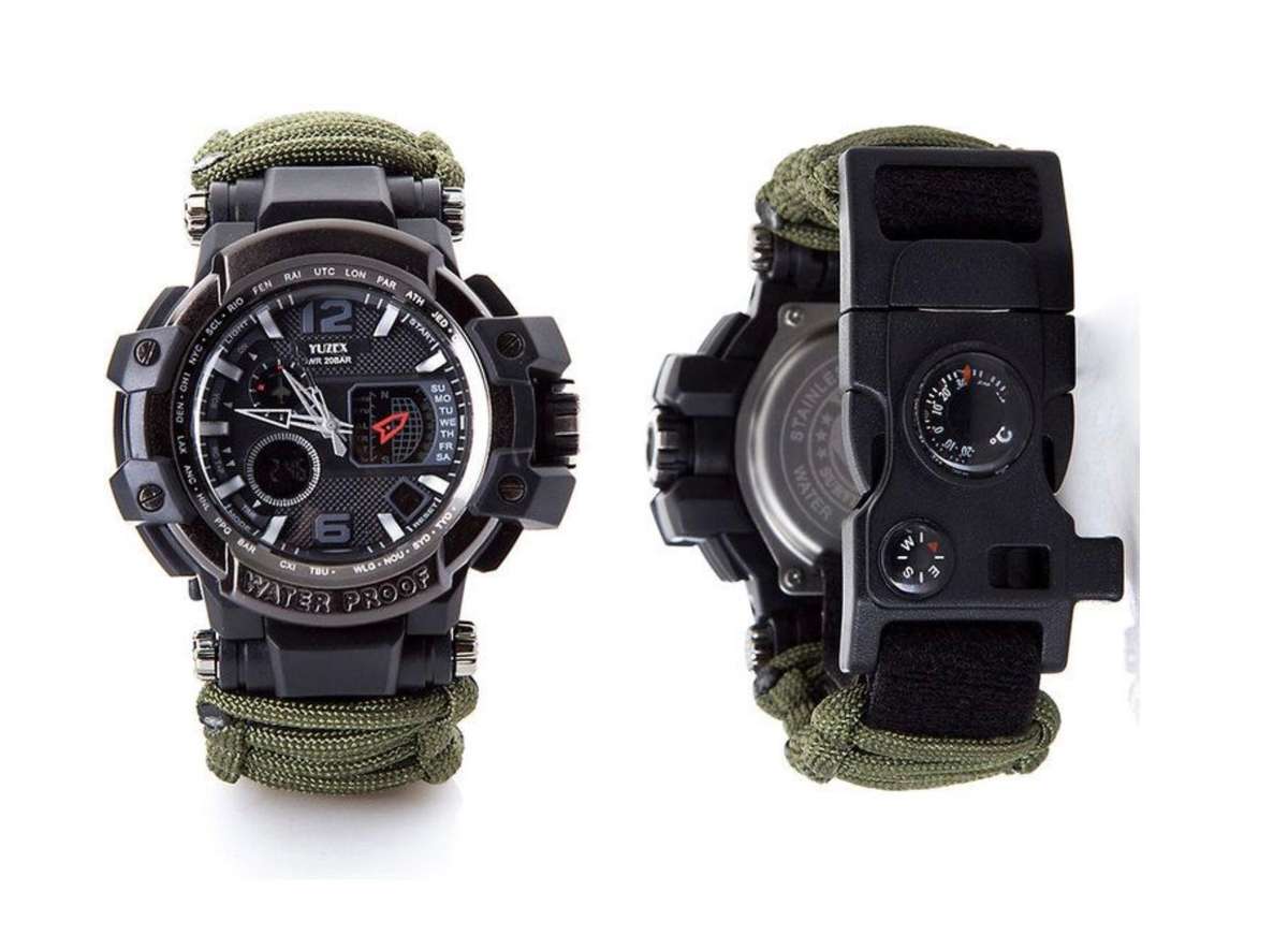 Outdoor Camping Multi-functional watch survival watch - Black g6