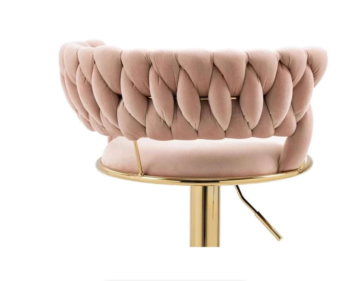 Velvet Swivel Luxury Bar Stools - HZ882 - Pink