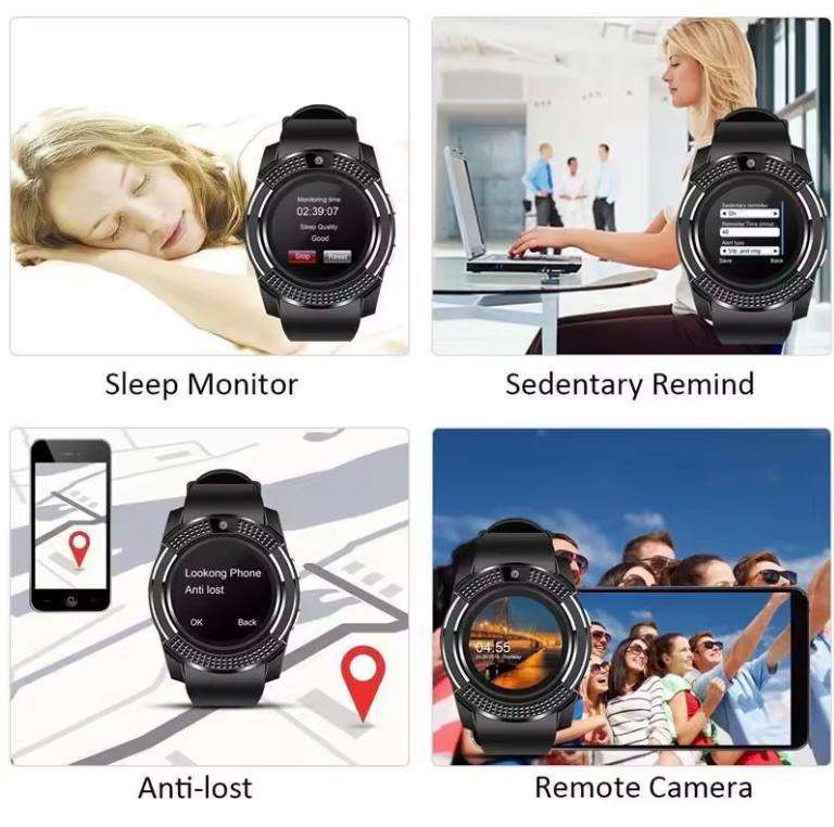 Bluetooth V8 Smart Watch Sports Fitness - Pink Only